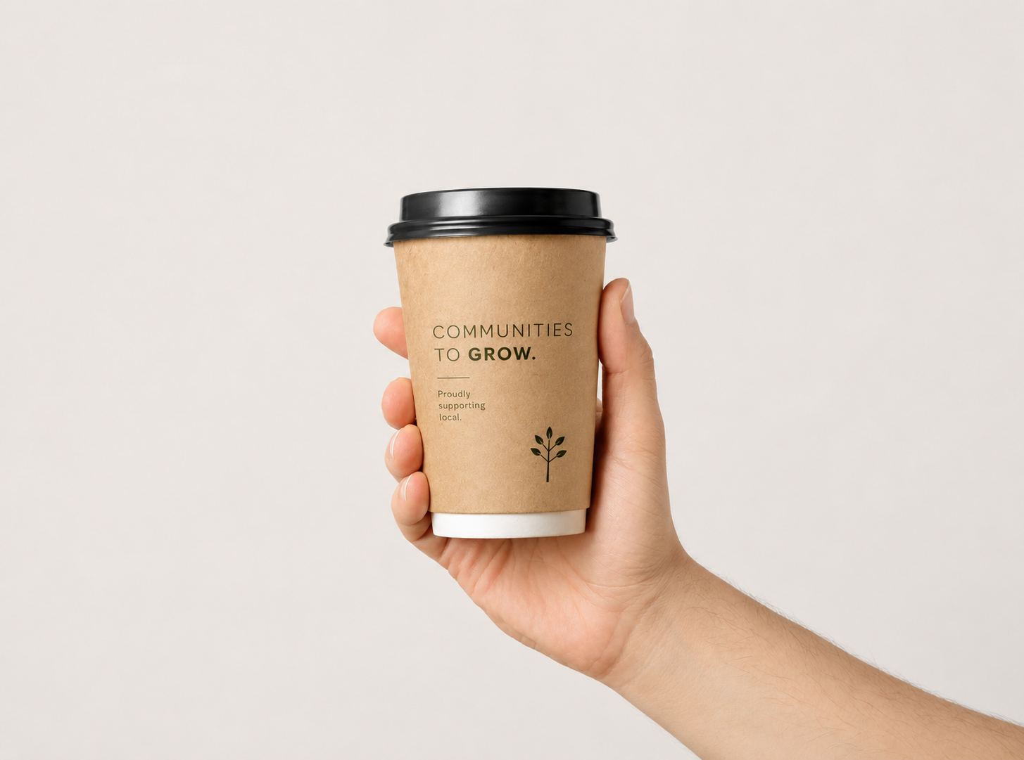 Communities to Grow coffee cup branding