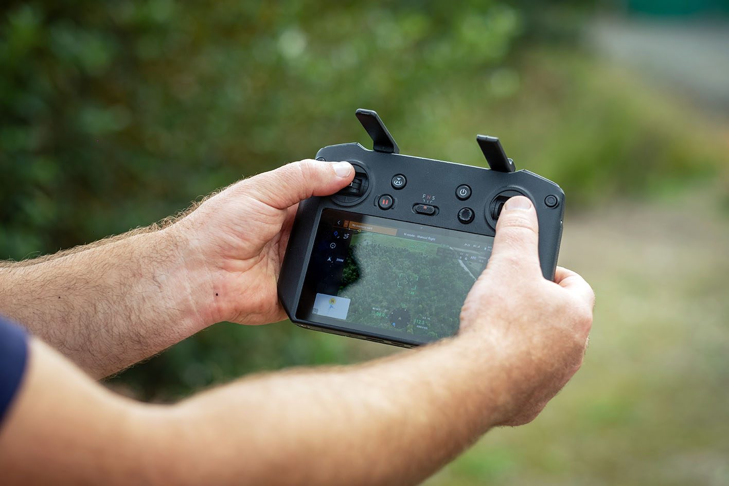 Drone controller used for aerial site mapping on a restoration project